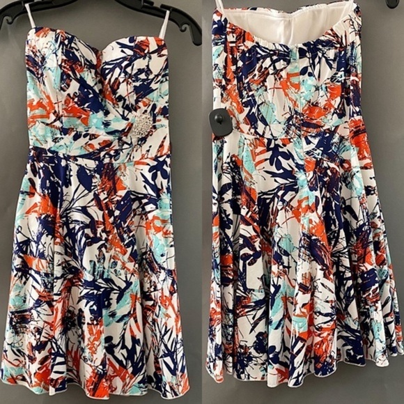 STRAPLESS Printed Dress - Picture 1 of 7
